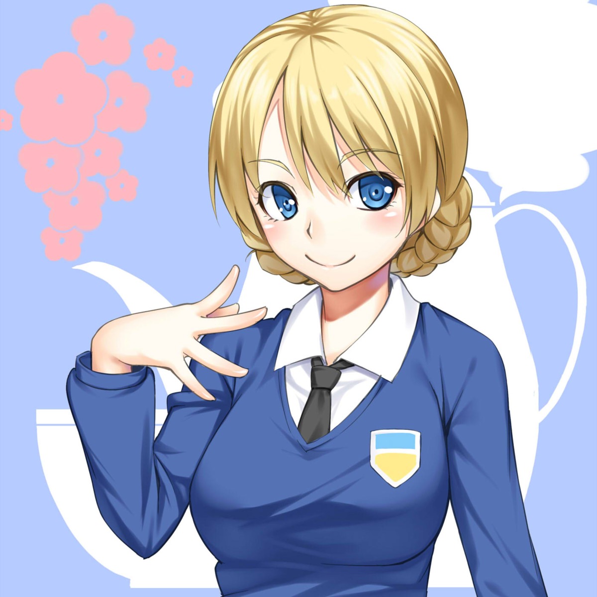 darjeeling, girls_und_panzer, kasei, seifuku, sweater