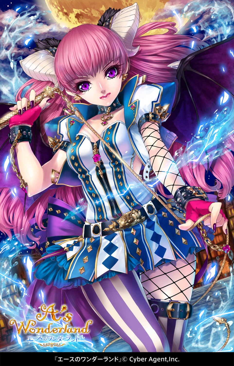 a's_wonderland, fishnets, horns, kunishige_keiichi, pantyhose, thighhighs
