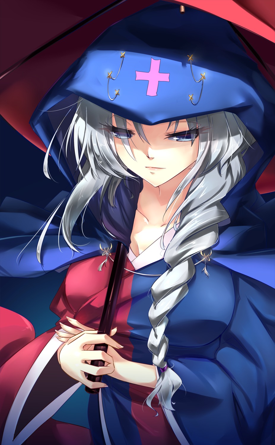 initial_f, touhou, umbrella, yagokoro_eirin