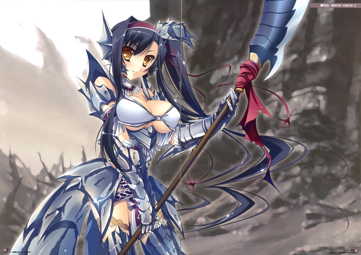 armor, cleavage, fixme, gap, hinadamari, kanu, katagiri_hinata, koihime_musou