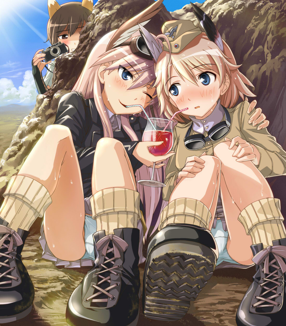 animal_ears, hanna-justina_marseille, hi-ho-, katou_keiko, pantsu, raisa_pottgen, strike_witches