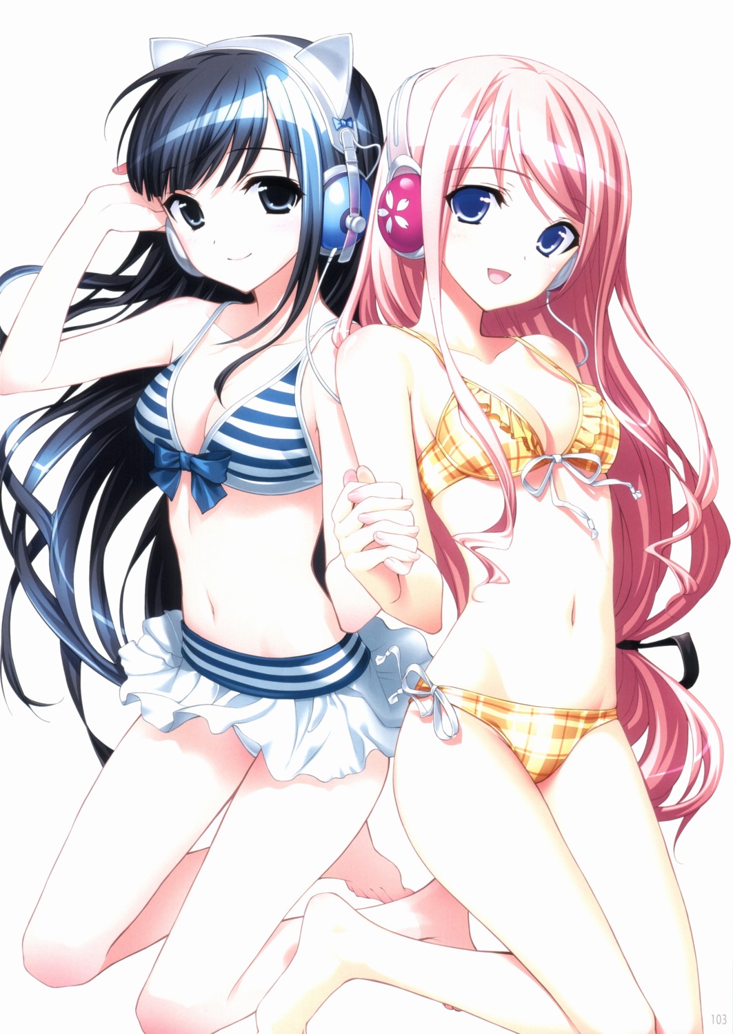 bikini, haikuo-soft, headphones, kasukabe_akira, sakura_nanako, sakura_sakura, swimsuits