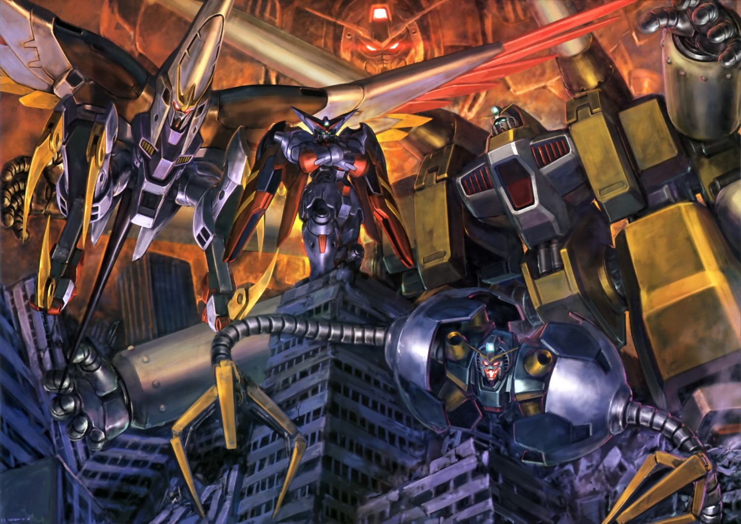 g_gundam, gundam, master_gundam, mecha