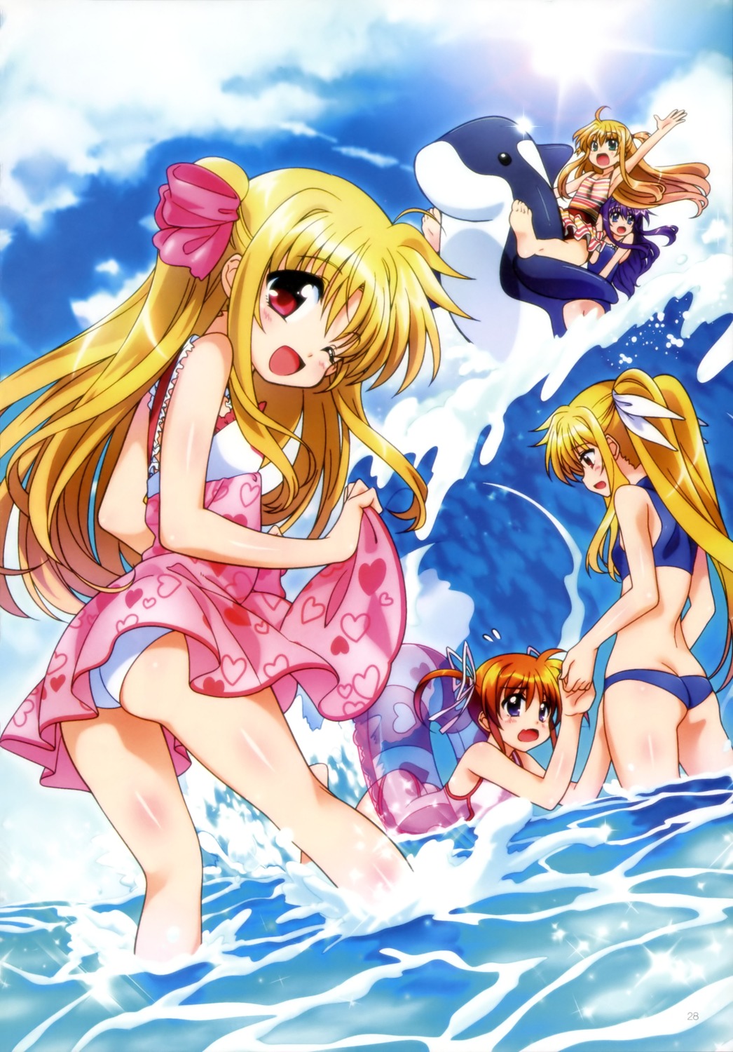 alicia_testarossa, alisa_bannings, bikini, fate_testarossa, kawakami_shuuichi, mahou_shoujo_lyrical_nanoha, mahou_shoujo_lyrical_nanoha_innocent, swimsuits