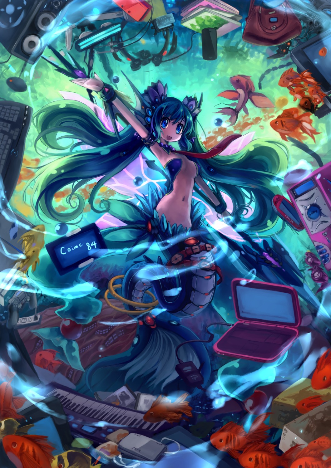 cleavage, hoshi_no_gen, mermaid, monster_girl
