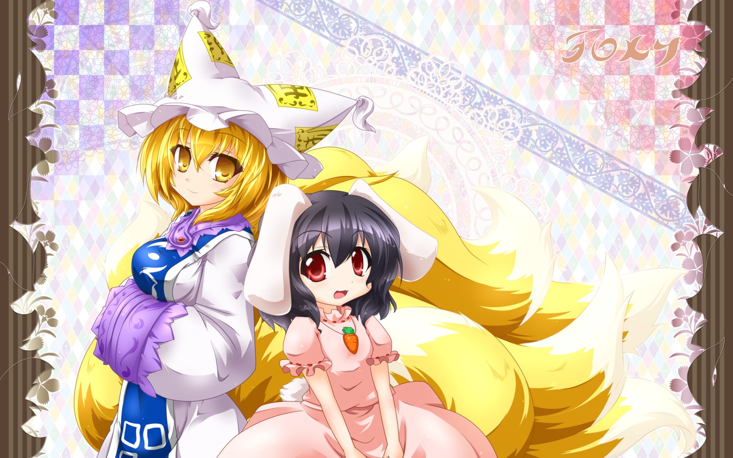 animal_ears, bunny_ears, inaba_tewi, kazami_karasu, tail, touhou, yakumo_ran