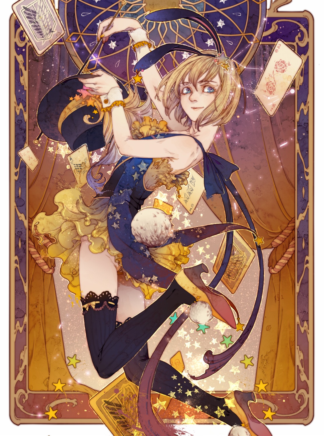 animal_ears, armin_arlelt, bunny_ears, kamoshi_akai, male, shingeki_no_kyojin, thighhighs