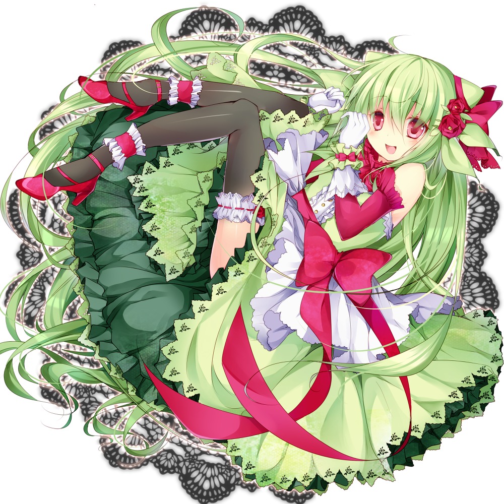 animal_ears, anthropomorphization, dress, garter, heels, homadelic, pokemon, thighhighs, treecko