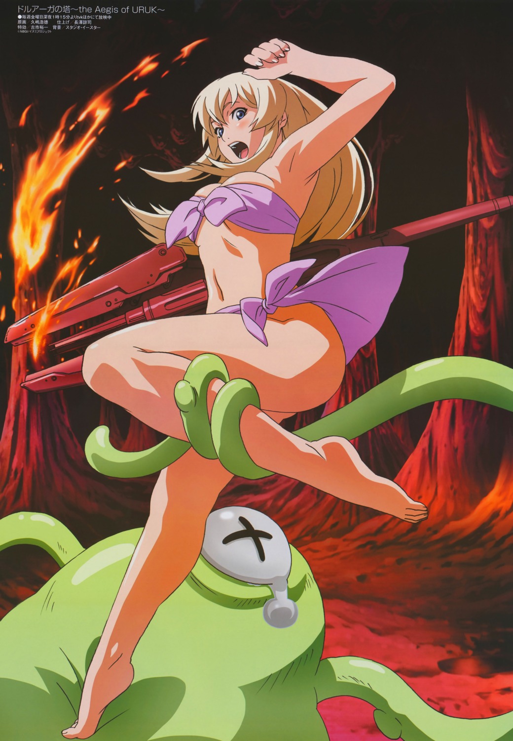 bikini, cleavage, fatina, feet, hisashima_hironori, swimsuits, tentacles, tower_of_druaga