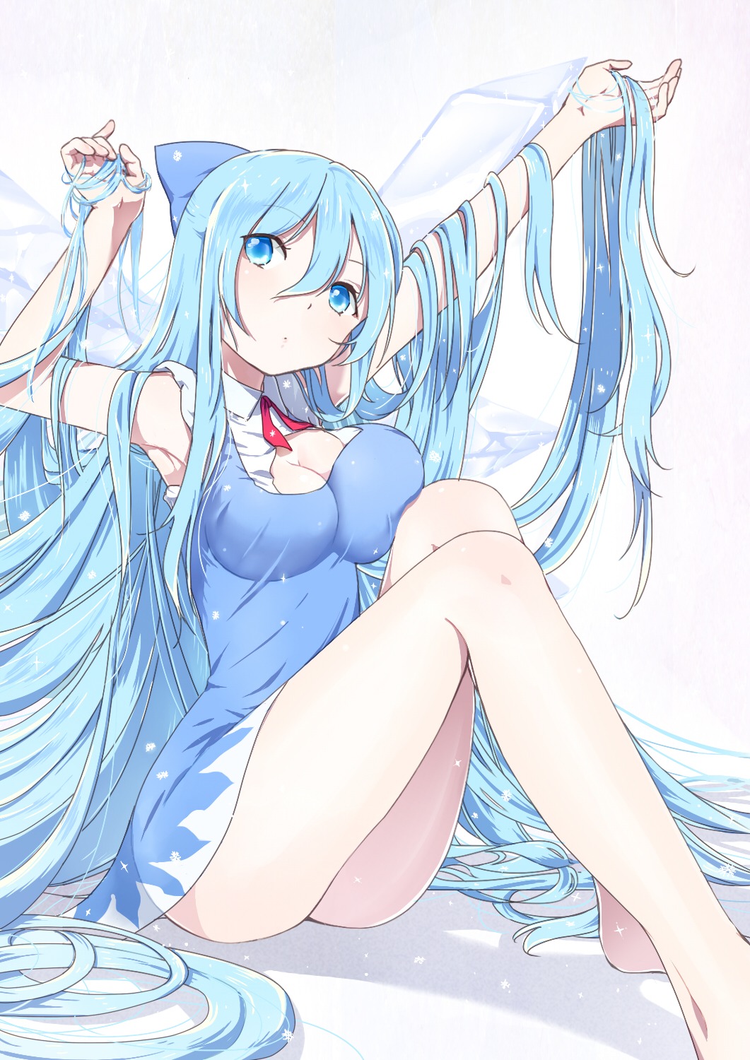 cirno, cleavage, touhou, yamada_ranga