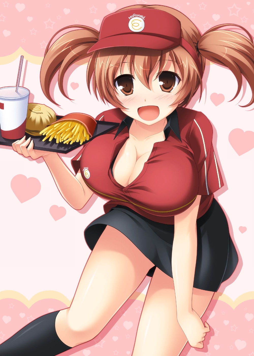 cleavage, hataraku_maou-sama!, sasaki_chiho, tsuda_akira, waitress