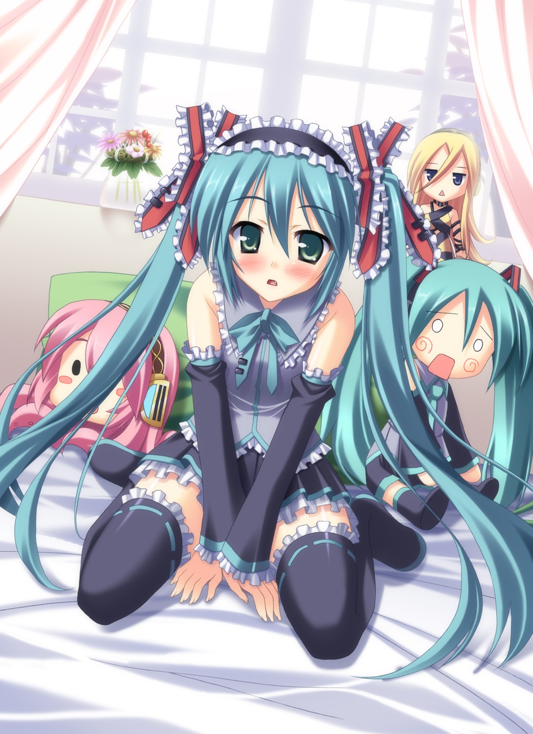 hatsune_miku, lily_(vocaloid), skywaker, thighhighs, vocaloid