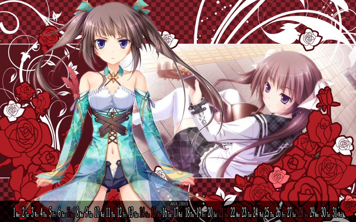 calendar, hapymaher, hirasaka_keiko, pantsu, purple_software, seifuku, tsukimori_hiro, wallpaper