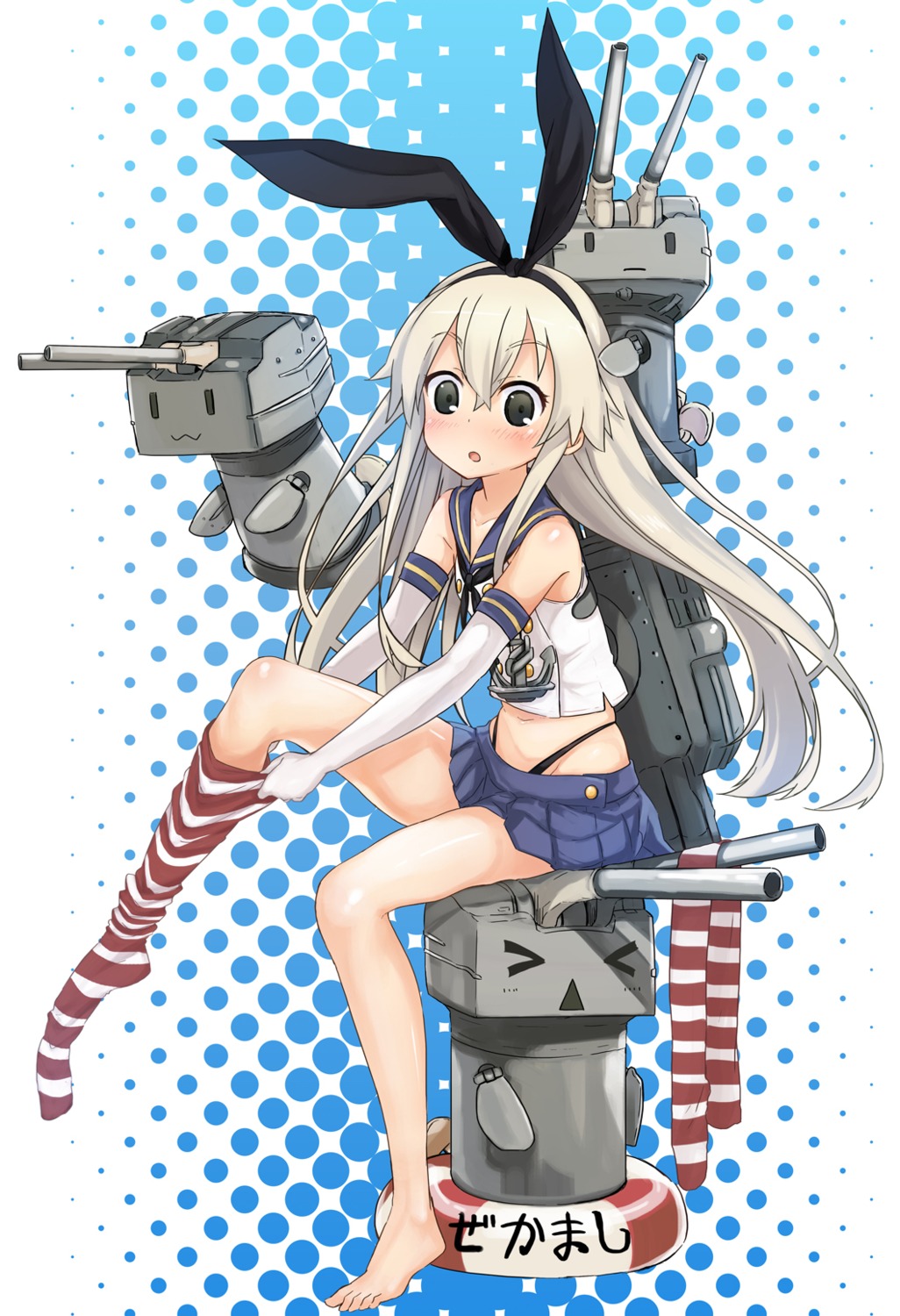 abe_kanari, kantai_collection, rensouhou-chan, shimakaze_(kancolle), thighhighs