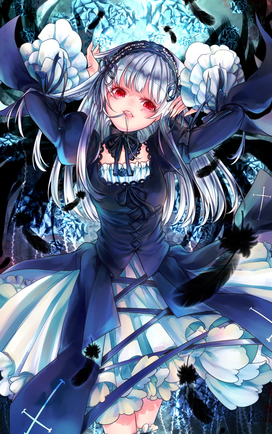 dress, gothic_lolita, kyara36, lolita_fashion, rozen_maiden, suigintou, wings