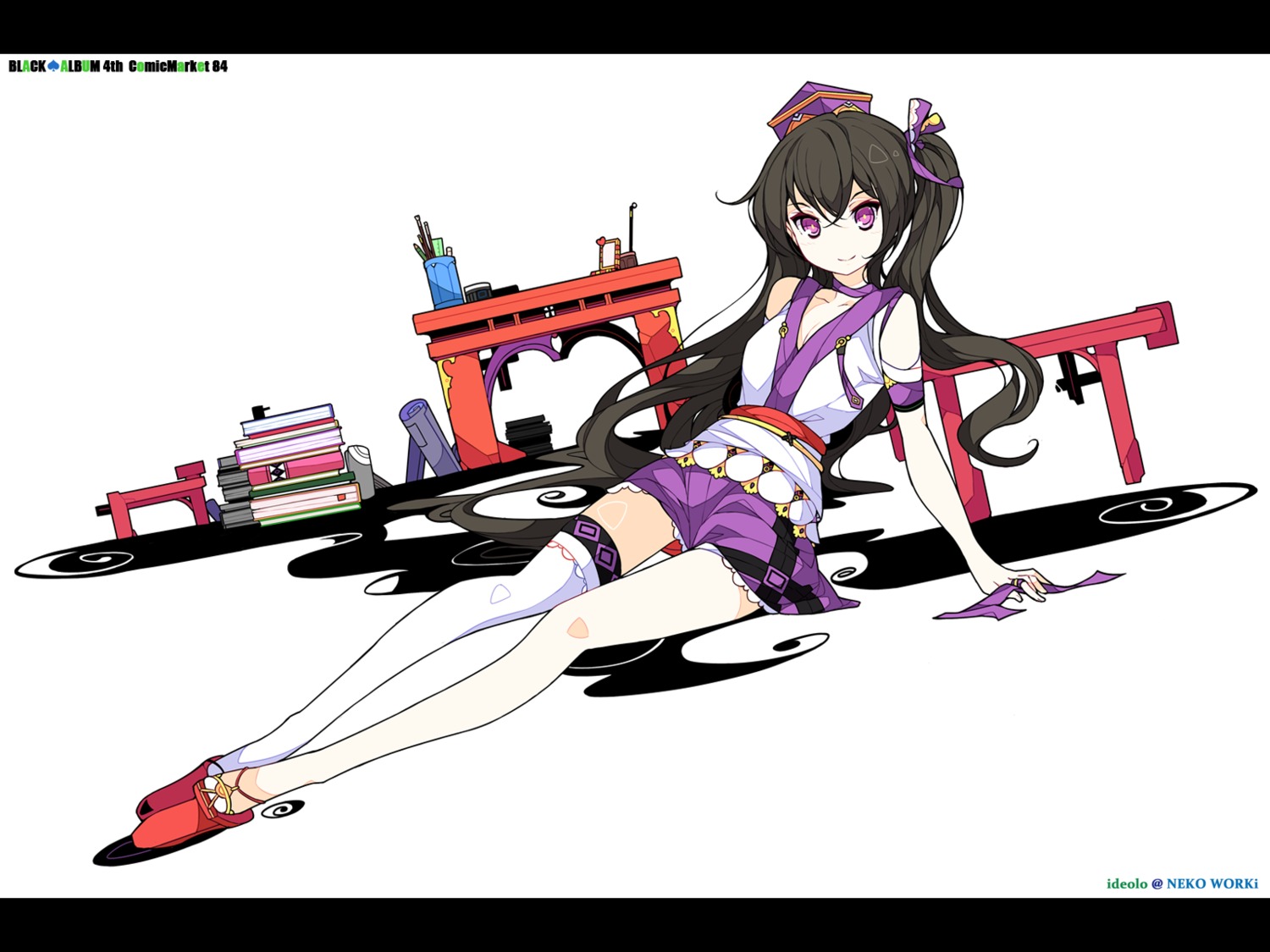 himekaidou_hatate, ideolo, thighhighs, touhou, wallpaper