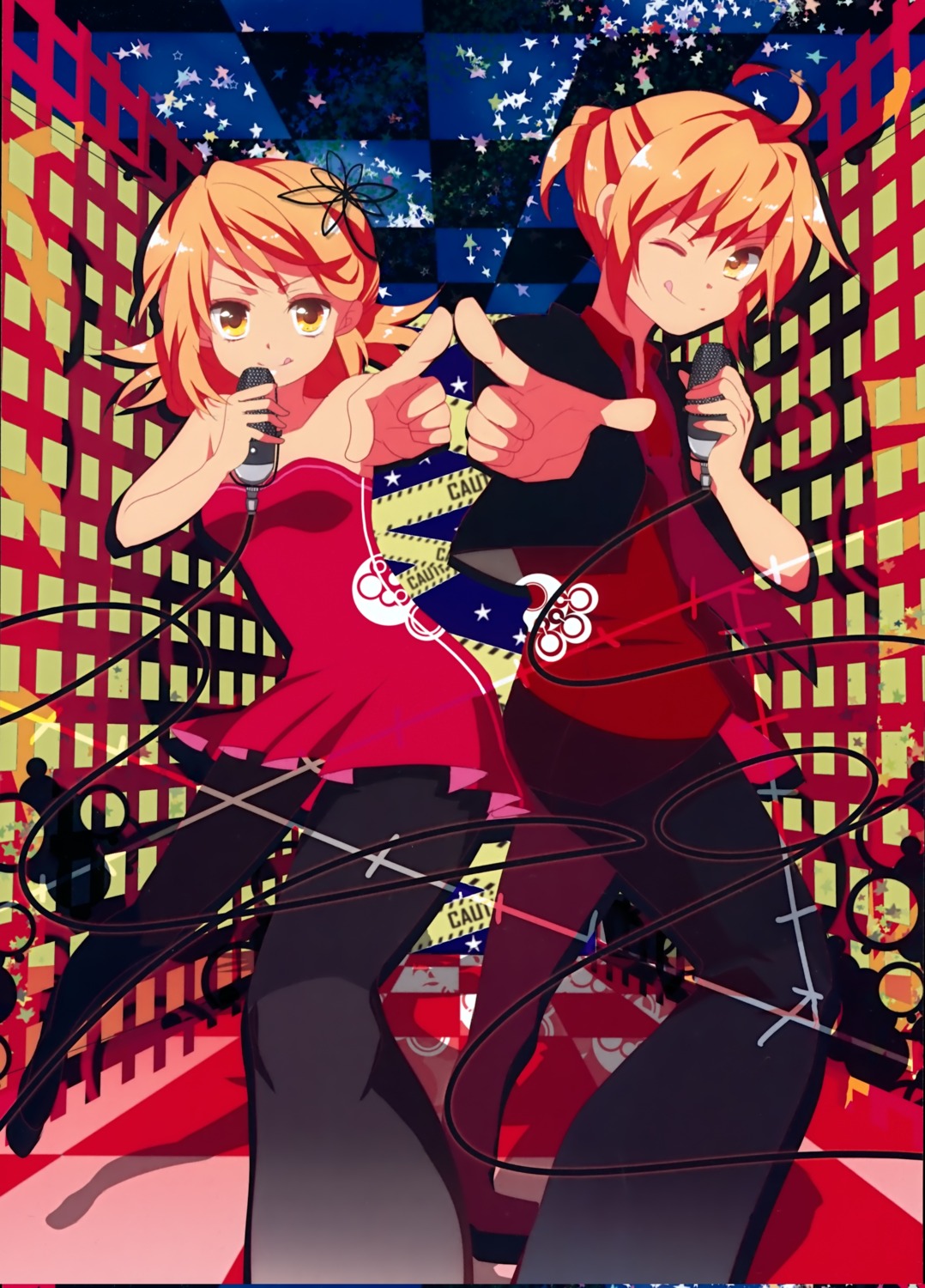 dress, kagamine_len, kagamine_rin, marirero_a, pantyhose, vocaloid