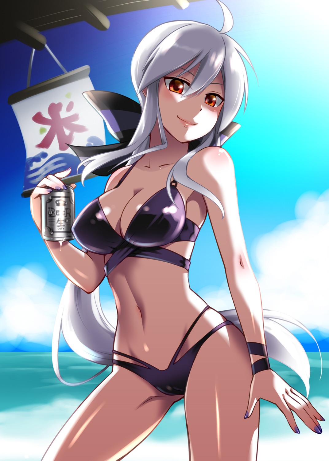 bikini, caffein, cleavage, swimsuits, vocaloid, yowane_haku