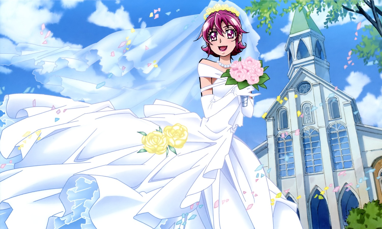 aida_ayumi, dokidoki!_precure, dress, precure, ueno_ken, wedding_dress