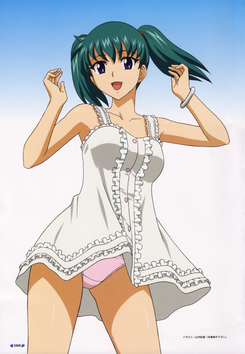 dress, honjou_mikaze, pantsu, stratos_4, summer_dress, yamauchi_noriyasu