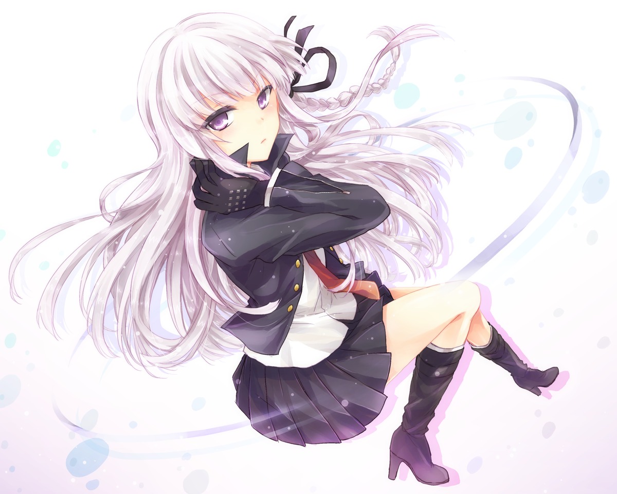 dangan-ronpa, heels, kirigiri_kyouko, kousetsu, seifuku