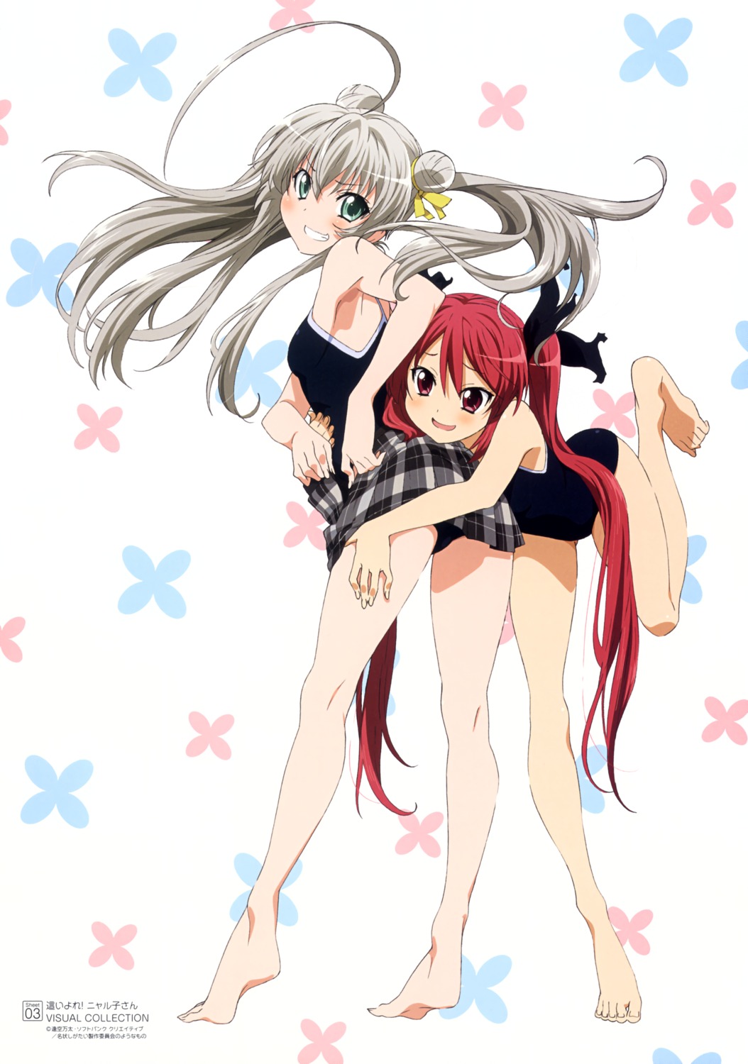 haiyore!_nyaruko-san, kuuko_(haiyore_nyaruko-san), nyaruko, swimsuits, undressing