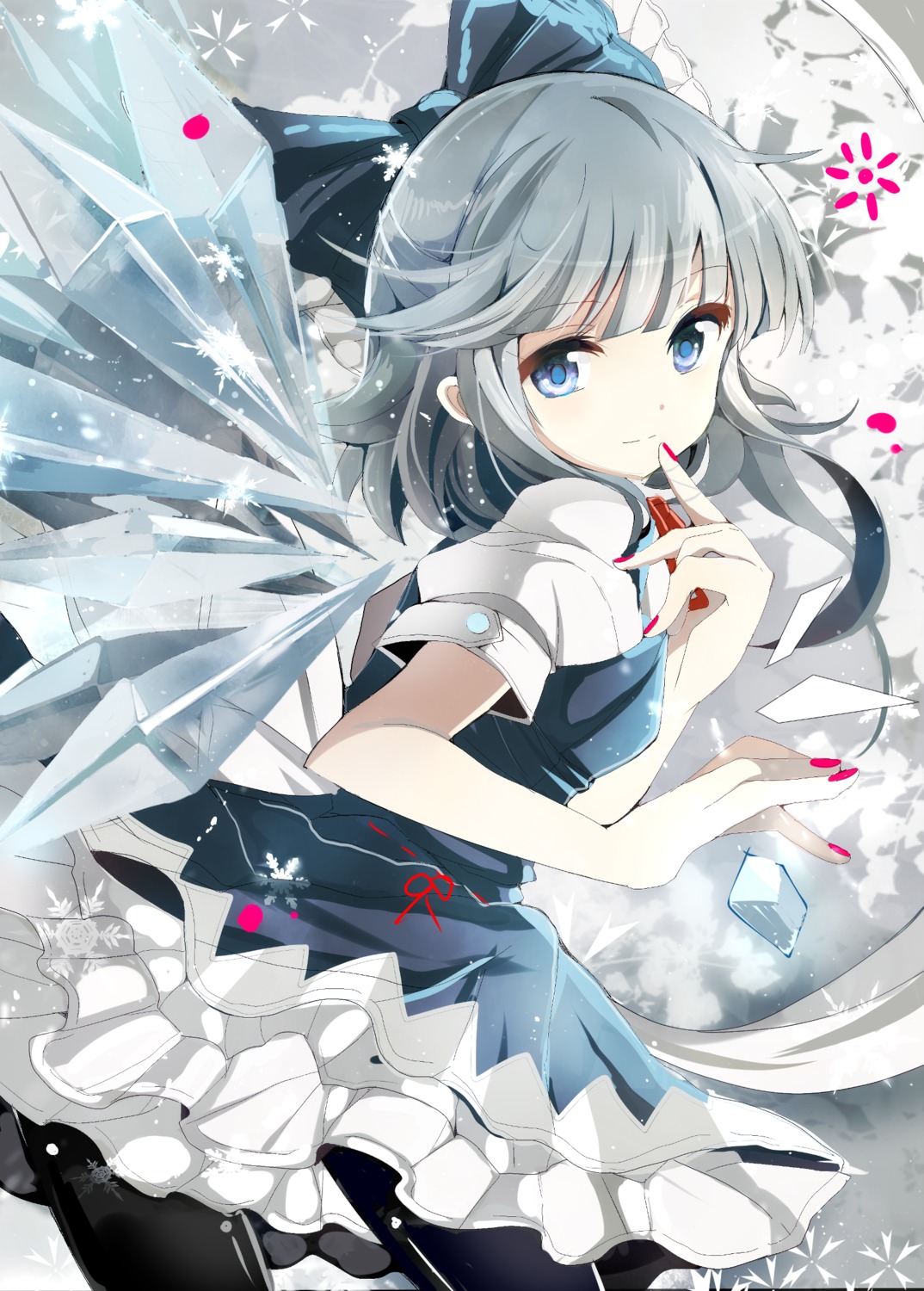 cirno, fumiko_(miruyuana), pantyhose, touhou, wings