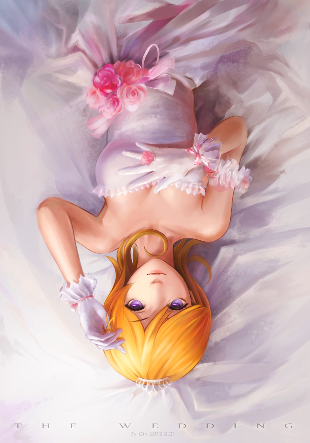 cleavage, dress, gin_(justice320), wedding_dress