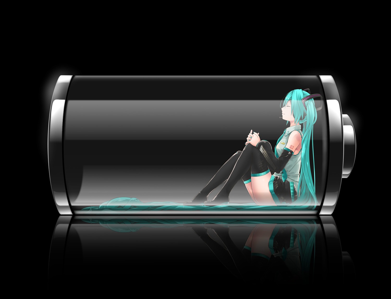 hatsune_miku, nanaku_teiru, thighhighs, vocaloid