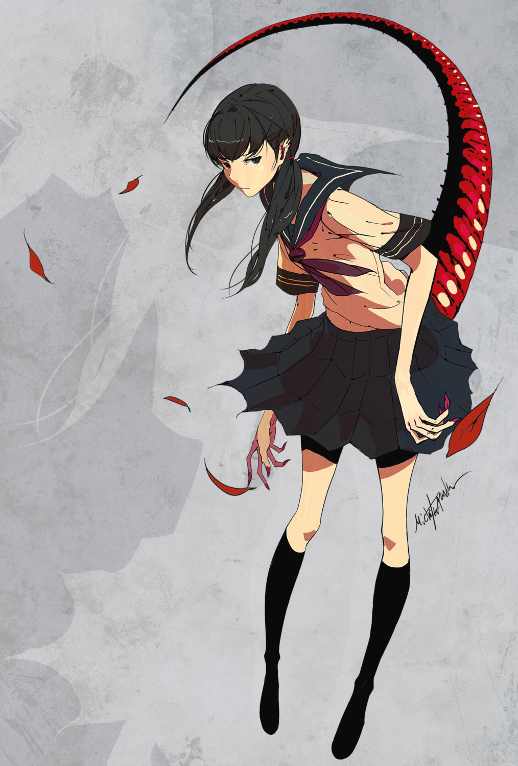 autographed, mecha_musume, palow, seifuku, tail