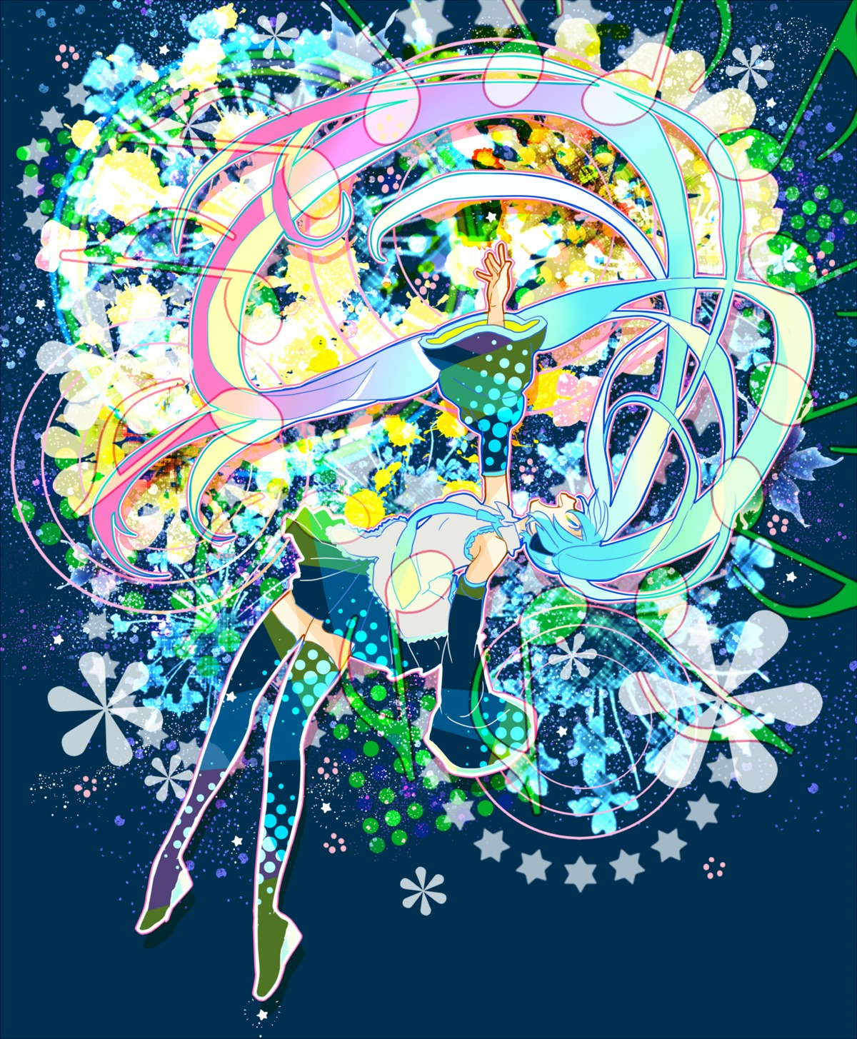 7:24, hatsune_miku, thighhighs, vocaloid