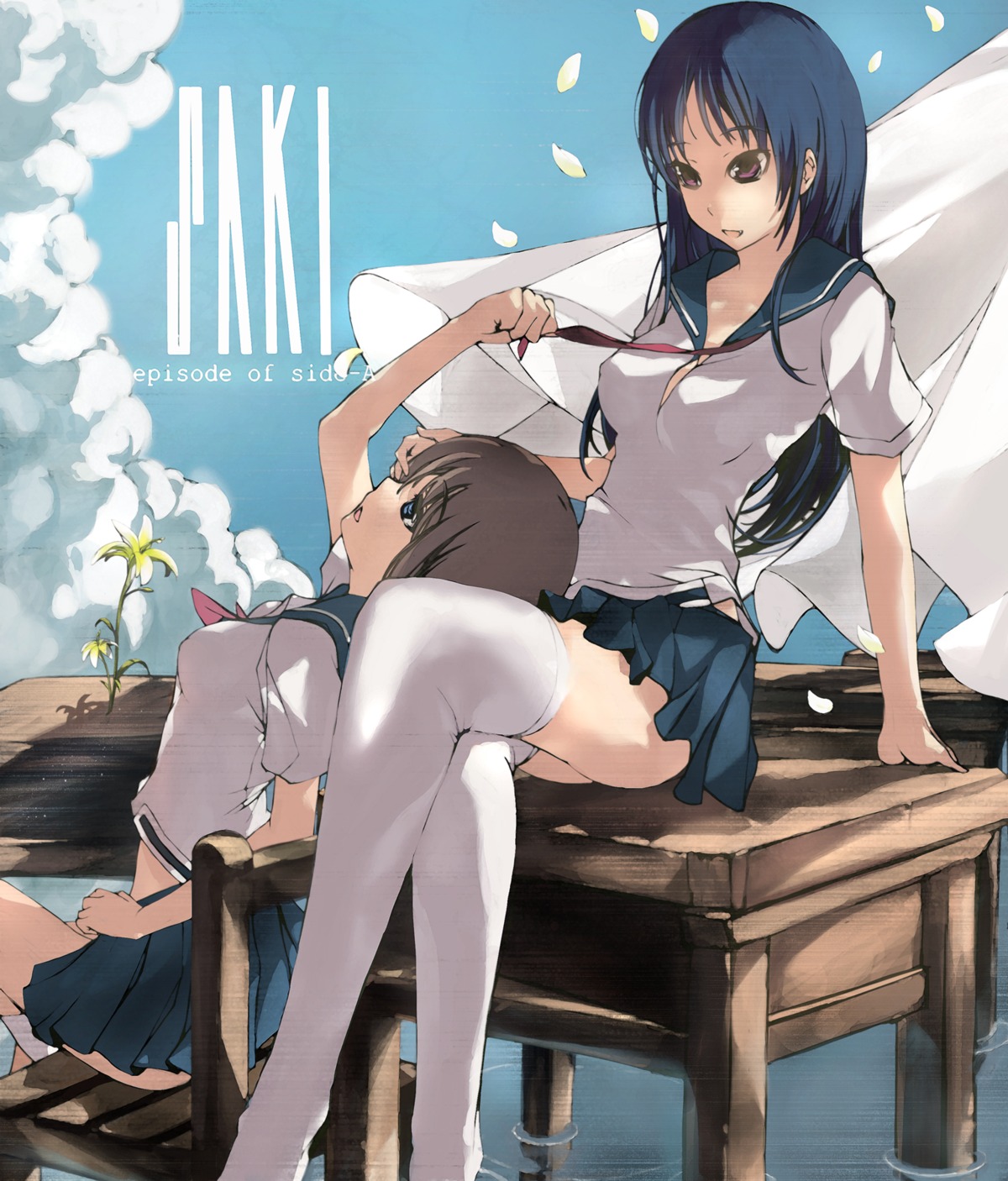 nyami, onjouji_toki, saki, saki_achiga-hen, seifuku, shimizudani_ryuuka, thighhighs