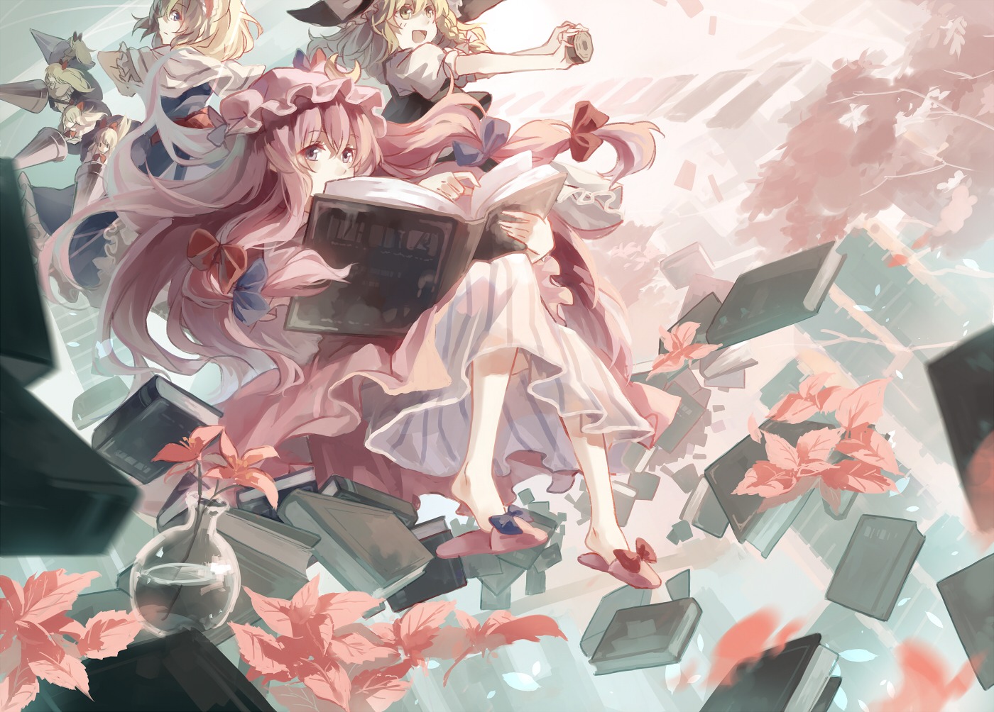 alice_margatroid, asuka_(louyun), kirisame_marisa, patchouli_knowledge, touhou