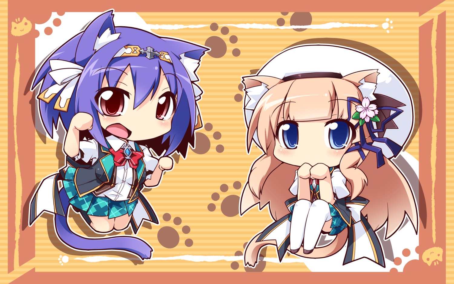 animal_ears, chibi, fana_arsim, kawasumi_yurika, magicalic_sky_high, nekomimi, retoma_kuro, seifuku
