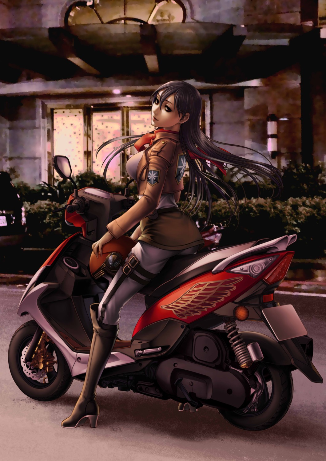 heels, kiazee, mikasa_ackerman, shingeki_no_kyojin, uniform