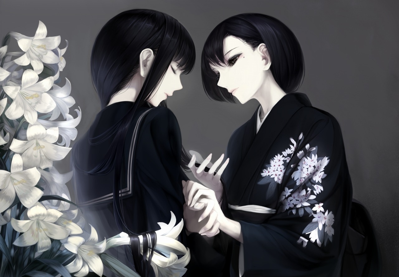 erise, kimono, seifuku