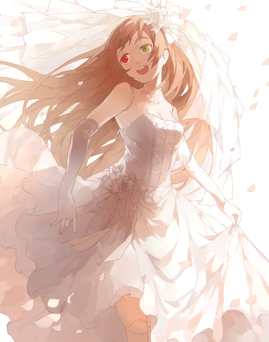 cleavage, dress, heterochromia, nine, rozen_maiden, suiseiseki, wedding_dress
