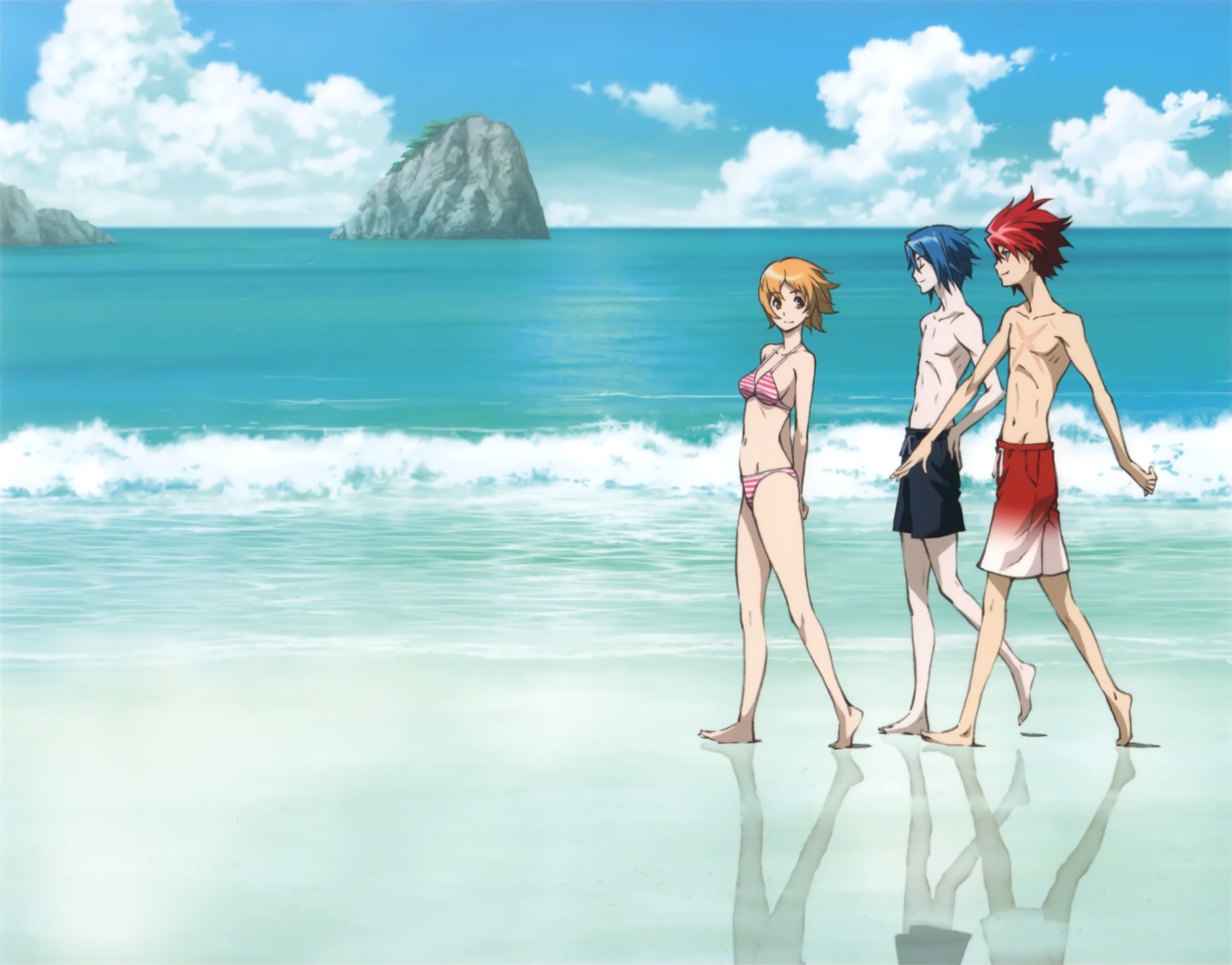 agemaki_wako, bikini, itou_yoshiyuki, shindou_sugata, star_driver, swimsuits, tsunashi_takuto