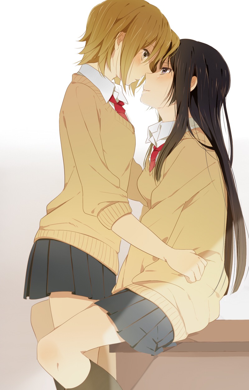 akiyama_mio, k-on!, karuha, seifuku, tainaka_ritsu, yuri