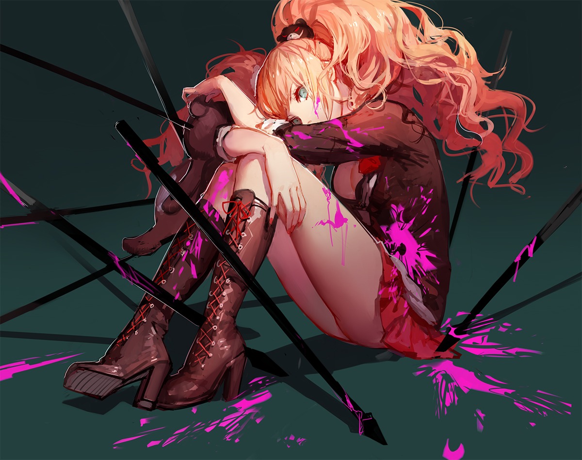 asukaziye, dangan-ronpa, enoshima_junko, heels