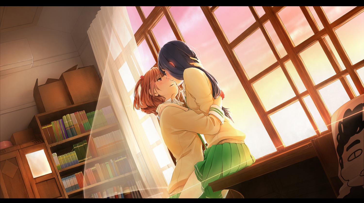 aconitea, kurahashi_riko, love_lab, maki_natsuo, seifuku, sweater, yuri