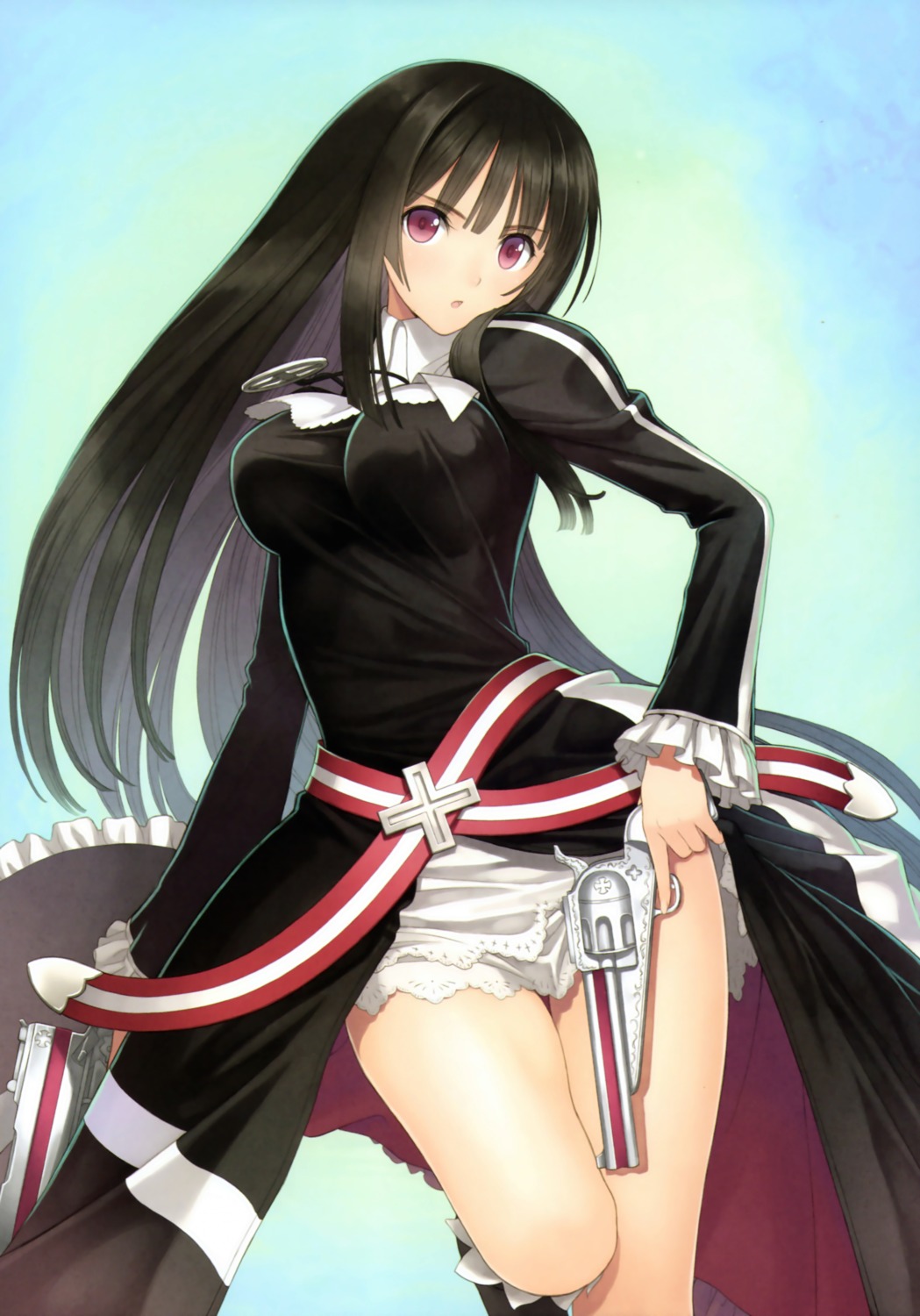 dress, gun, kilmaria_aideen, nun, sega, shining_blade, shining_world, tony_taka