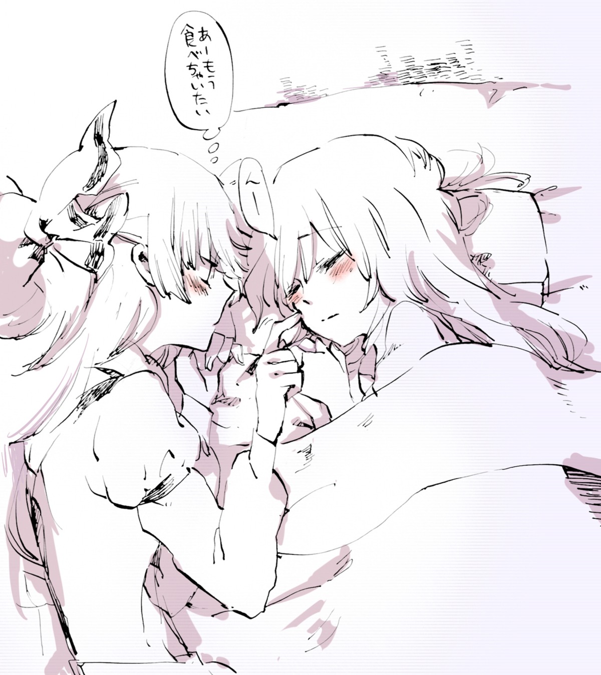 fujiwara_no_mokou, kamishirasawa_keine, shinoasa, touhou, yuri
