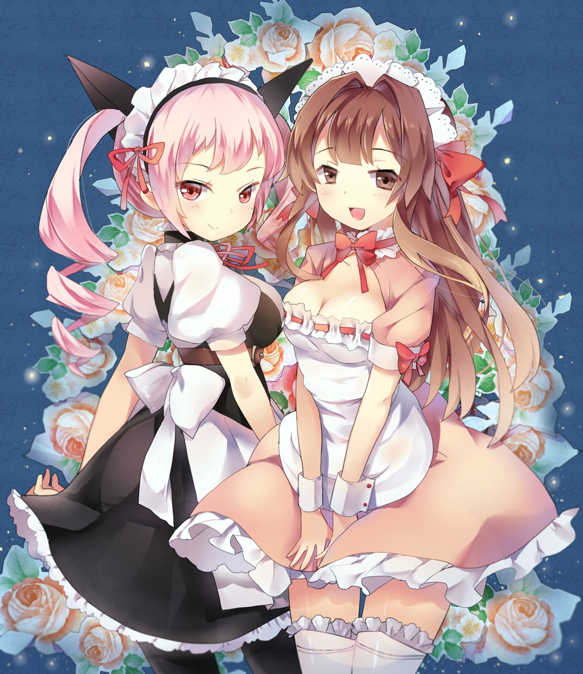 cleavage, crossover, faris_nyanyan, maid, pantyhose, seto_no_hanayome, seto_san, sheska_xue
