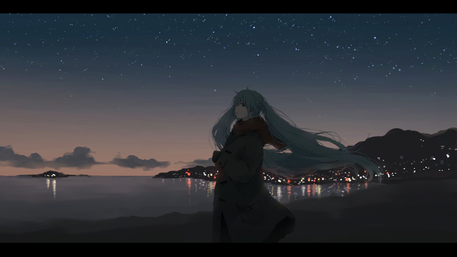 e9l, hatsune_miku, landscape, vocaloid