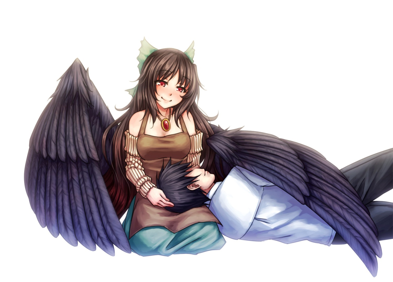 monorus, reiuji_utsuho, touhou, wings