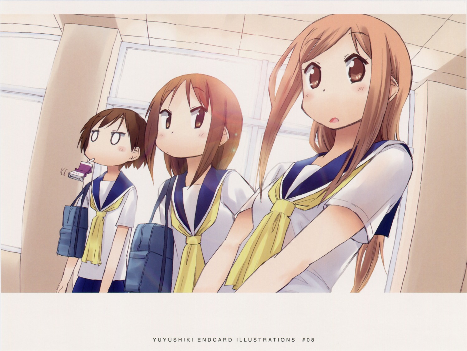 aikawa_chiho, duplicate, endcard, hasegawa_fumi, kakifly, okano_kei, seifuku, yuyushiki