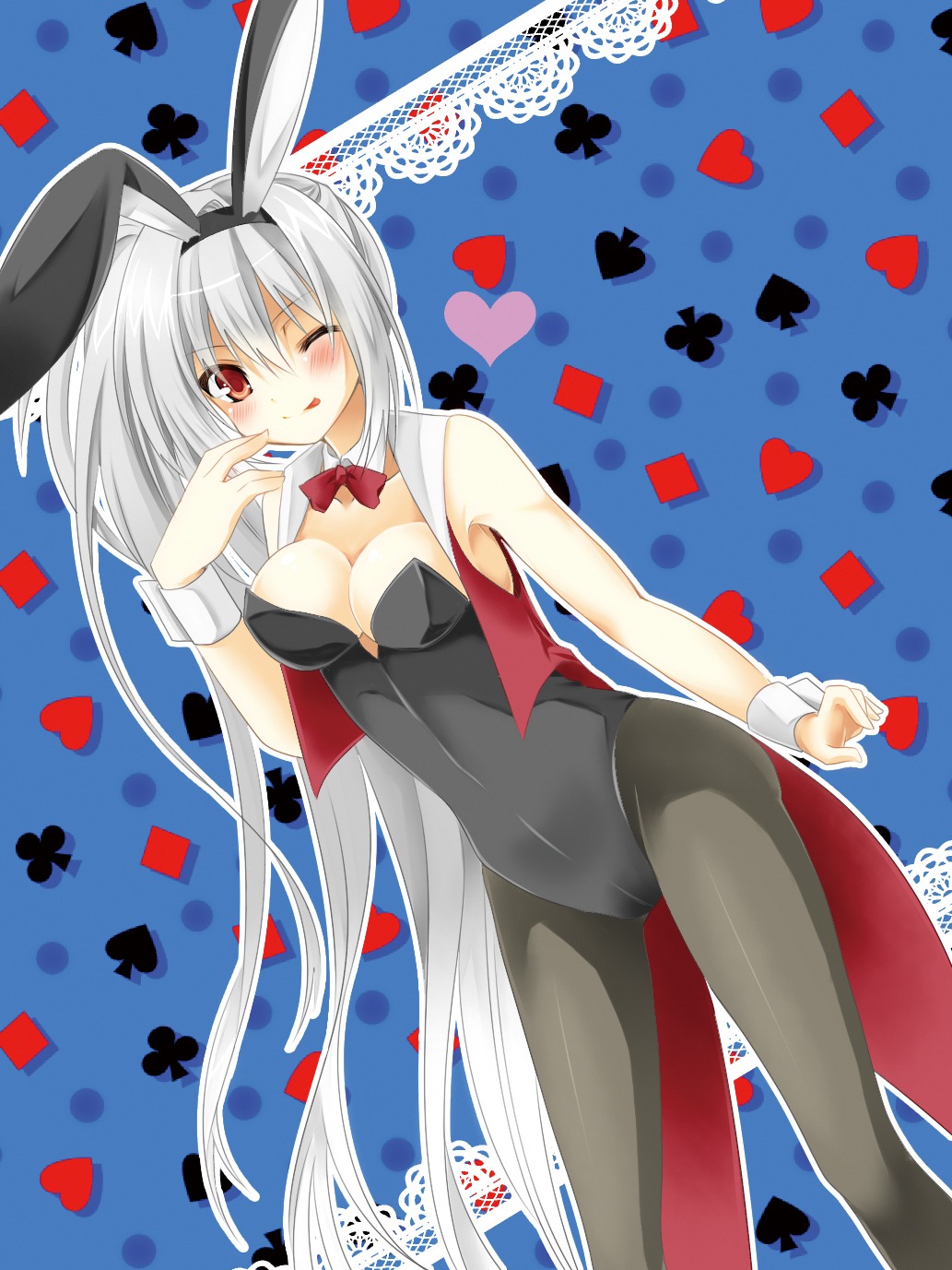 animal_ears, bunny_ears, bunny_girl, cleavage, dracu-riot!, elina_olegovna_obeh, pantyhose, yuihira_asu