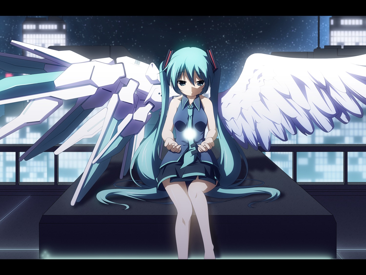 hatsune_miku, vocaloid, wallpaper, wings, yukizuki_kei_(yossa)