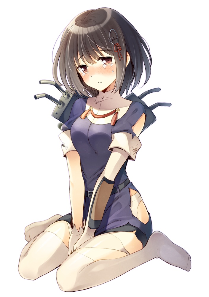 haguro_(kancolle), kantai_collection, komi_zumiko, pantsu, thighhighs, torn_clothes